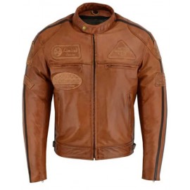 Chaqueta moto Hombre Piel...