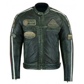 Chaqueta moto Hombre Piel...