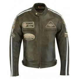 Chaqueta moto Hombre Piel...