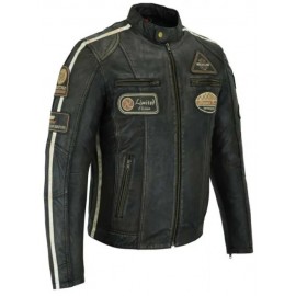 Chaqueta moto Hombre Piel...