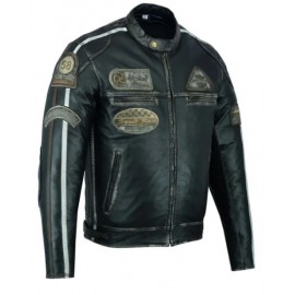 Chaqueta moto Hombre Piel...