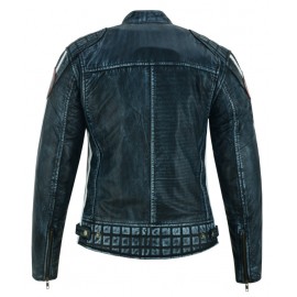 Chaqueta moto Mujer Piel...