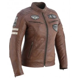 Chaqueta moto Mujer Piel...