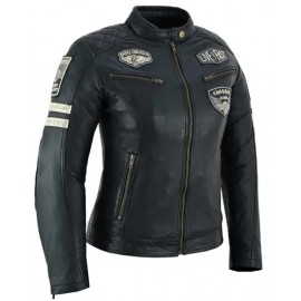 Chaqueta moto Mujer Piel...