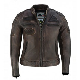 Chaqueta piel moto mujer...
