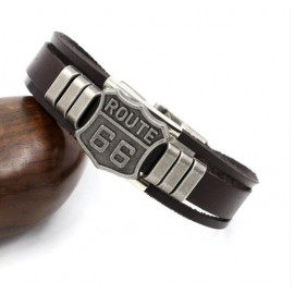 PULSERA CUERO Y METAL ROUTE...